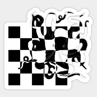 Octopus On Chess Board Sticker